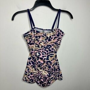 Lime Ricki swimwear rouched‎ tankini top size small